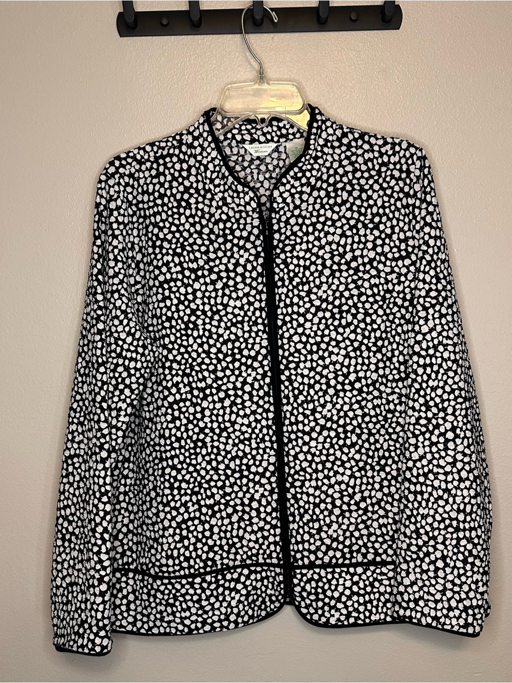 Laura Ashley Black and White Dot-Print Blazer